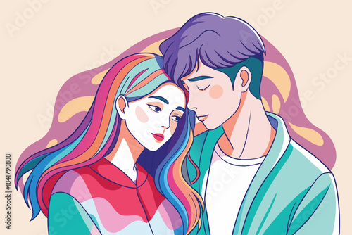a couple wrapped in each other s arms minimalist