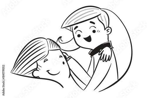 a couple wrapped in each other s arms minimalist