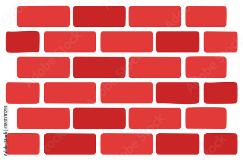 Simple flat design red brick wall pattern for background or texture