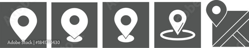 Set of map pin location icons. Modern map markers .Vector illustration on a white background. Simple red map pin. Concept of global coordinate, dot, needle tip, Flat style trend modern brand graphic