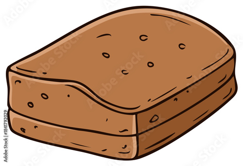 Illustration of sliced rye bread food item, tasty carbohydrate staple, bakery product vector