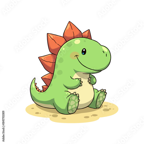 Cute Stegosaurus Clipart 06