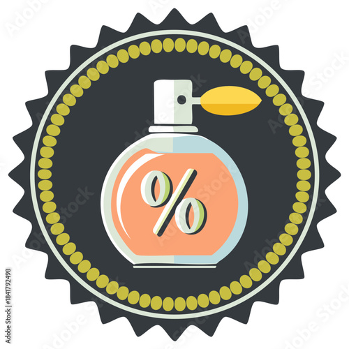 Perfume Bottle with Percentage Sign Emblem