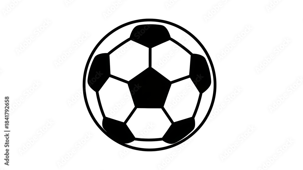 Obraz premium A simple, graphic representation of a soccer ball, perfect for sports related projects