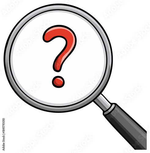 Question Mark Examined with Magnifying Glass: Inquiry, Investigation, and Uncertainty