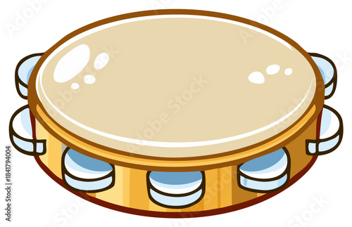 Cartoon Tambourine Musical Instrument for Children's Education or Music Class Decoration