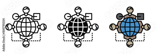 Stunning collection of diverse global network connection and team collaboration concepts for modern business strategy