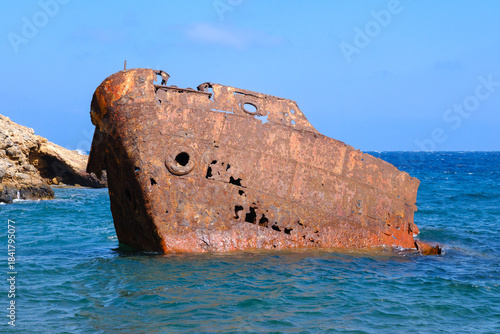 Shipwreck of Olympia on the coast of Amorgos