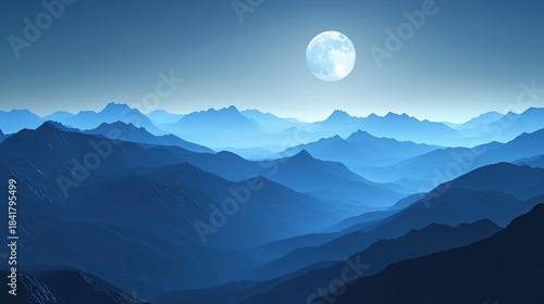 Endless mountain silhouettes fading into the horizon