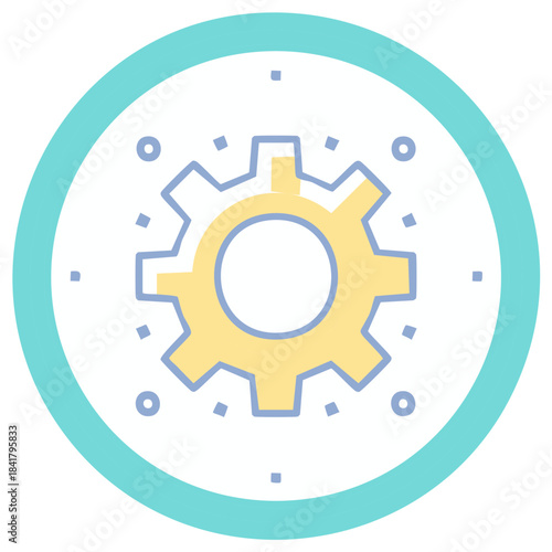 Cog Icon Gears Mechanism Design Technical Detail Circle Graphic Symbol