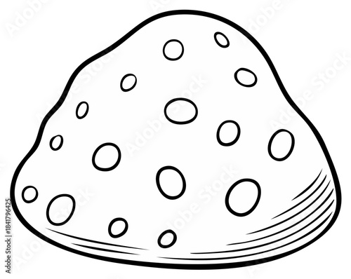 Cartoon Sponge or Rock Outline with Circular Holes for Arts Crafts Activities