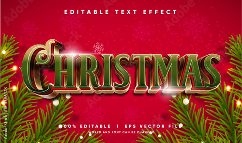 chritsmas 3d vector text effect with modern style