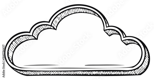 Hand Drawn Cloud Outline Symbol Illustration