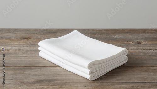 Folded Fabric. A Study in Texture, Light and Shadow on Weathered Wooden Surface.