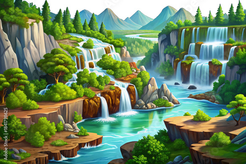 Plitvice waterfalls flow across terraced lakes and limestone formations, creating an enchanting European landscape filled with turquoise pools, cascading streams, and rich natural biodiversity