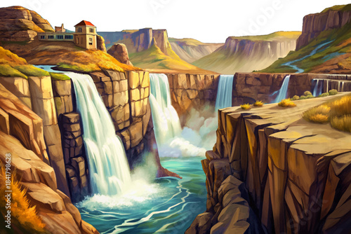 Shoshone Falls, often called the “Niagara of the West,” showcases a massive curtain of water plunging over rugged basalt cliffs along the Snake River in southern Idaho