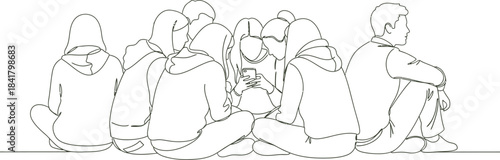 A group of stormtroopers in a detailed black and white sketch illustration