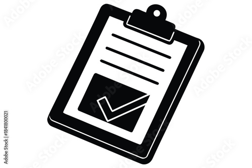 clipboard with check vector icon silhouette illust