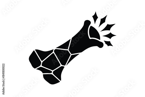 fractured bone vector icon silhouette illustration