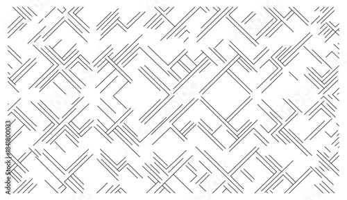 Abstract geometric pattern of interlocking lines and shapes
