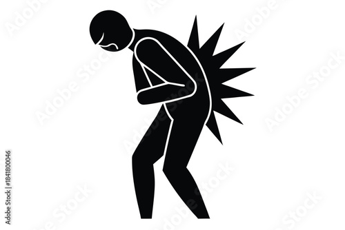 body ache vector icon silhouette