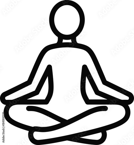 Meditation Yoga Lotus Pose Icon Vector