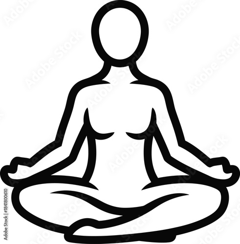 Meditation Yoga Lotus Pose Vector Illustration