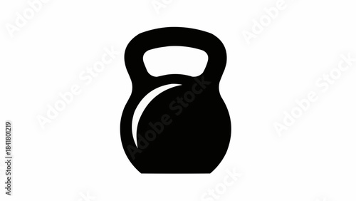 Black kettlebell icon for fitness and weight training