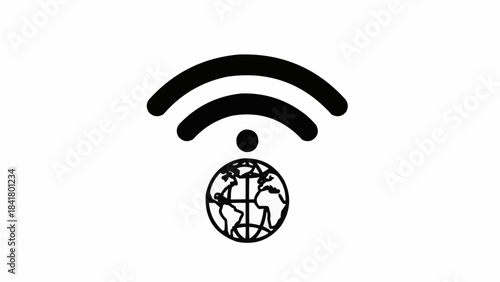 Global wifi connection symbol icon for internet access and wireless network
