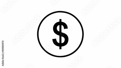 Simple black and white dollar sign icon inside a circle