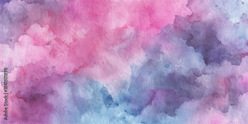 Abstract watercolor splash texture with soft pink blue and purple hues creating a dreamy and ethereal background