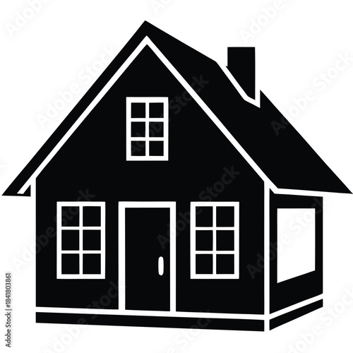house outline vector icon on white background