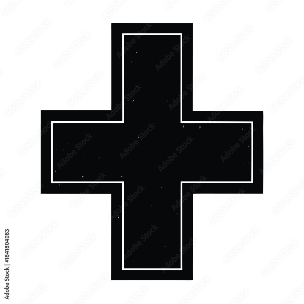 Fototapeta premium medical cross minimal vector icon on white background