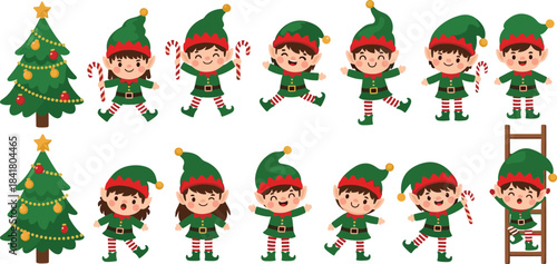 Set of Ten Ugly Christmas Sweaters with Reindeer, Gingerbread, and Llama Prints, Vector Illustration Collection.