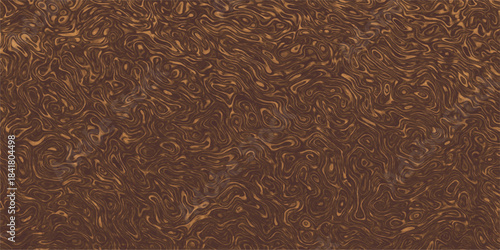 Close up brown leather texture background with dried cumin seeds and black tea leaves. Shining sunlight reflections. Blurred transparent texture. Modern golden liquid marble pattern, Crystalized gold