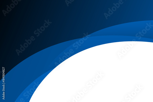 Blue curve modern background with white space for text and message. template design	