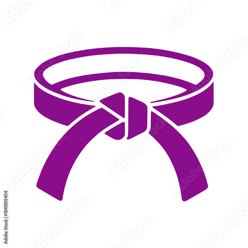 Purple martial arts belt tied in a knot icon symbol for karate taekwondo judo bjj