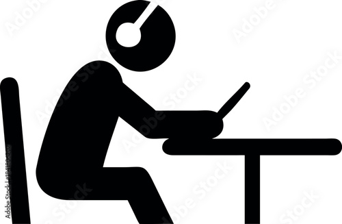 Person wearing headphones focused on work banner advertisement