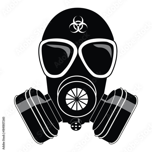 Biohazard Gas Mask Icon – Toxic Safety Symbol Illustration