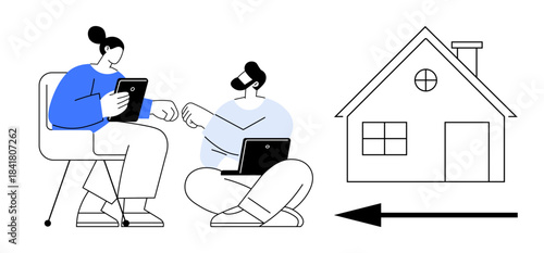 Remote work concept. Remote work fosters productivity and team collaboration while shifting to home office setups. Remote work supports hybrid work, digital nomadism, and freelancing. Topics
