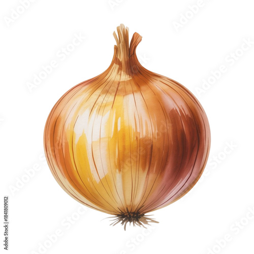 Wallpaper Mural Realistic illustration, clipart of a yellow onion, аllium cepa in watercolor style isolated on a transparent background. Torontodigital.ca
