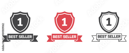 promotional best seller badge isolated vector illustration, featuring decorative label for marketing, product highlights, advertising campaigns, retail promotions, e-commerce graphics, and sales 