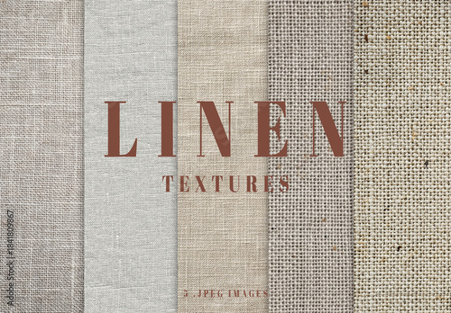 5 Natural Linen Texture Fabric Surface Background