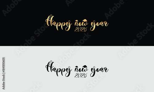 2026 happy new year logo text design set 2026 number design template collection