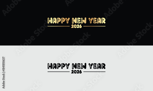2026 happy new year logo text design set 2026 number design template collection