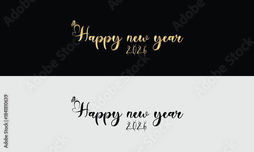 2026 happy new year logo text design set 2026 number design template collection