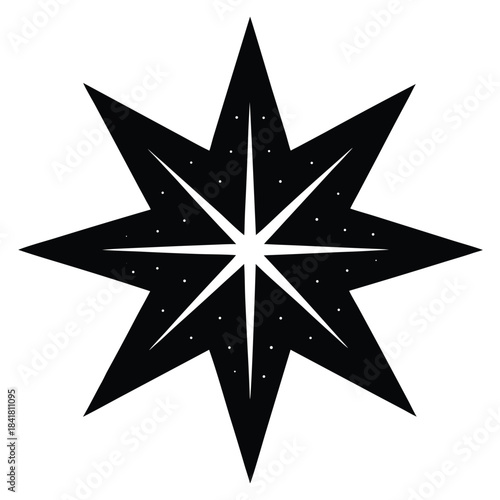minimal star pattern vector icon on white background