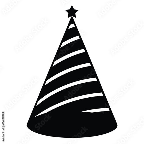 party hat minimal vector icon on white background