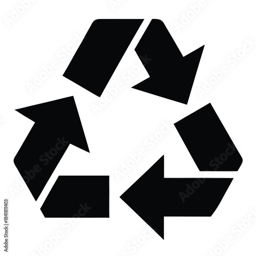 recycling symbol minimal on white background