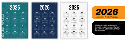 2026 Yearly Calendar A concise and organized overview of the year 2026, offering a clear layout for planning and scheduling, perfect for personal or professional use.